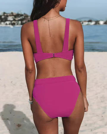 Hilde - Traje de baño de talle alto de color liso