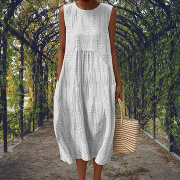 Aikaterini – Elegante vestido sin mangas con bolsillos