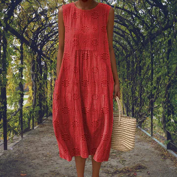 Aikaterini – Elegante vestido sin mangas con bolsillos