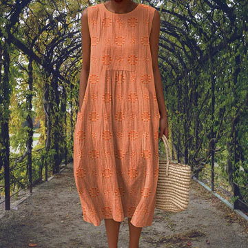 Aikaterini – Elegante vestido sin mangas con bolsillos