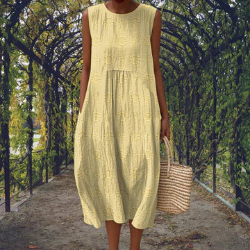 Aikaterini – Elegante vestido sin mangas con bolsillos