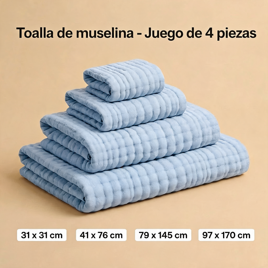 Juego de 4 toallas de muselina